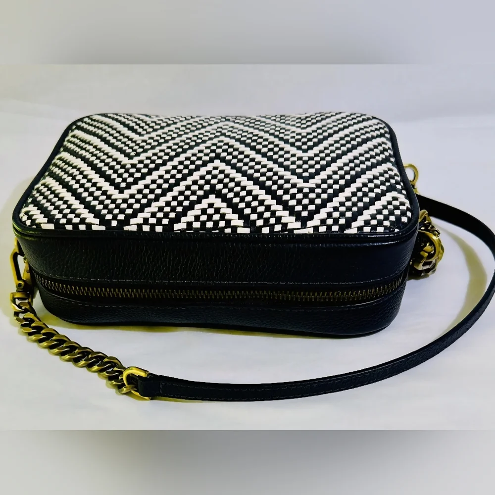 Michael Kors Ginny Medium Woven Leather Crossbody - Picture 5 of 8